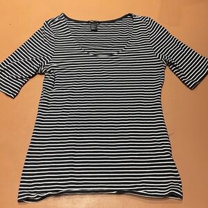 H&M Navy Fitted 3/4 Sleeve T-Shirt